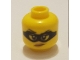 Part No: 3626cpb1808  Name: Minifigure, Head Female Black Eye Mask, Black Eyebrows with One Eyebrow Raised, Red Lips with Smirk Pattern - Hollow Stud