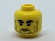 Part No: 3626cpb1820  Name: Minifigure, Head Black Thick Eyebrows and Stubble, Dark Tan Cheek Lines Pattern - Hollow Stud