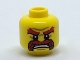 Part No: 3626cpb1821  Name: Minifigure, Head Red Thick Eyebrows and Braided Moustache, Angry Expression Pattern - Hollow Stud