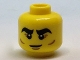Part No: 3626cpb1828  Name: Minifigure, Head Black Thick Eyebrows, Reddish Brown Crow's Feet and Cheek Lines Pattern - Hollow Stud