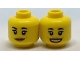 Part No: 3626cpb1829  Name: Minifigure, Head Dual Sided Female with Black Eyebrows, Medium Nougat Lips and Dimples, Neutral / Open Mouth Smile Pattern - Hollow Stud