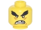 Part No: 3626cpb1881  Name: Minifigure, Head Black Bushy Eyebrows, Reddish Brown Wrinkes, Open Mouth Scowl with Missing Tooth Pattern - Hollow Stud