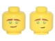 Part No: 3626cpb1900  Name: Minifigure, Head Dual Sided Reddish Brown Eyebrows, Green Eyes, Crooked Smile / Concerned Pattern (Lloyd) - Hollow Stud