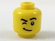 Part No: 3626cpb1950  Name: Minifigure, Head Black Eyebrows, Right Eye Wink, Lopsided Grin with Dimple Pattern - Hollow Stud