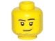 Part No: 3626cpb1966  Name: Minifigure, Head Male Smirk, Peach Mark, Pupils, Stubble Beard and Moustache and Sideburns Pattern - Hollow Stud