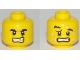 Part No: 3626cpb1967  Name: Minifigure, Head Dual Sided Black Eyebrows, Gold Tooth, Five Bee Stings, Determined / Crestfallen Pattern - Hollow Stud