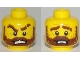 Part No: 3626cpb1968  Name: Minifigure, Head Dual Sided Beard Thick with Lines, Reddish Brown Thick Eyebrows, Moustache, Pupils, Angry / Disconcerted Pattern - Hollow Stud