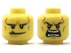 Part No: 3626cpb2039  Name: Minifigure, Head Dual Sided Black Eyebrows, White Pupils, Chin Dimple and Cheek Lines, Smile with Tooth / Open Mouth Angry Pattern - Hollow Stud