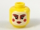 Part No: 3626cpb2049  Name: Minifigure, Head Female White Painted Face, Red Eye Makeup, Cheek Circles, and Lips Pattern - Hollow Stud