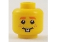 Part No: 3626cpb2065  Name: Minifigure, Head Orange Eyebrows and Freckles, Smiling with One Tooth Pattern - Hollow Stud