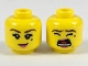 Part No: 3626cpb2073  Name: Minifigure, Head Dual Sided Female, Brown Eyebrows, Black Beauty Mark, Smile / Screaming Pattern - Hollow Stud