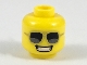 Part No: 3626cpb2078  Name: Minifigure, Head Gold-Rimmed Sunglasses, Wide Smile with Teeth Pattern - Hollow Stud