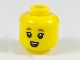 Part No: 3626cpb2079  Name: Minifigure, Head Child Dark Orange Small Eyebrows, Small Open Mouth with Teeth and Tongue Pattern - Hollow Stud