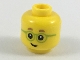 Part No: 3626cpb2088  Name: Minifigure, Head Child Medium Nougat Eyebrows, Lime Glasses Pattern - Hollow Stud