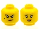 Part No: 3626cpb2249  Name: Minifigure, Head Dual Sided Female Black Eyebrows, Single Eyelashes, and Beauty Mark, Nougat Lips, Smirk with Dimple / Open Mouth Smile with Top Teeth Pattern - Hollow Stud