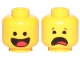 Lot ID: 398948929  Part No: 3626cpb2272  Name: Minifigure, Head Dual Sided Black Standard Eyes, Smile with Tongue / Scared Pattern (Benny) - Hollow Stud