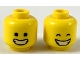Part No: 3626cpb2306  Name: Minifigure, Head Dual Sided Wide Smile with Closed Teeth, Black Eyes / Closed Eyes Pattern - Hollow Stud