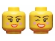 Part No: 3626cpb2314  Name: Minifigure, Head Dual Sided Female, Black Eyebrows, Bright Pink Blush, Red Lips, Smiling / Winking Right Eye Pattern - Hollow Stud