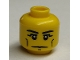 Part No: 3626cpb2406  Name: Minifigure, Head Black Eyebrows, Vertical Cheek Lines, Slight Frown, Chin Dimple and White Pupils Pattern - Hollow Stud