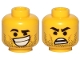 Part No: 3626cpb2411  Name: Minifigure, Head Dual Sided Black Eyebrows, Stubble, Lopsided Grin with Teeth / Surprised Pattern (Rex Dangervest) - Hollow Stud