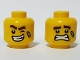 Part No: 3626cpb2439  Name: Minifigure, Head Dual Sided Bandage, Dark Brown Bushy Eyebrows, Winking Left Eye, Lopsided Big Smile / Scared Pattern - Hollow Stud