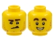 Part No: 3626cpb2460  Name: Minifigure, Head Dual Sided Stubble, Dimpled Chin, Angry Scowl with Tongue / Smile with Teeth Pattern - Hollow Stud