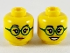 Part No: 3626cpb2464  Name: Minifigure, Head Dual Sided Female Black Eyebrows, Eyelashes, Nougat Eye Shadow, Dark Green Glasses, Medium Nougat Lips, Lopsided Grin / Open Mouth Smile with Teeth Pattern - Hollow Stud
