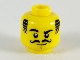 Part No: 3626cpb2466  Name: Minifigure, Head Black Hair, Eyebrows, Eyes, and Moustache, Raised Right Eyebrow Pattern - Hollow Stud