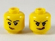 Part No: 3626cpb2471  Name: Minifigure, Head Dual Sided Female Black Eyebrows, Medium Nougat Lips, Smirk with Raised Right Eyebrow / Licking Lips Pattern - Hollow Stud
