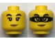 Part No: 3626cpb2533  Name: Minifigure, Head Dual Sided Female Black Eyebrows, Peach Lips and Closed Mouth Smirk / Black Mask Pattern - Hollow Stud