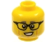 Lot ID: 295414970  Part No: 3626cpb2534  Name: Minifigure, Head Gray Eyebrows and Stubble, Medium Nougat Cheek Lines and Chin Dimple, Black Glasses Pattern - Hollow Stud