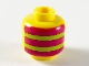 Part No: 3626cpb2552  Name: Minifigure, Head without Face Alternating Stripes, 3 Magenta, 2 Lime Pattern, Front and Back - Hollow Stud