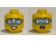 Part No: 3626cpb2566  Name: Minifigure, Head Dual Sided Female, Silver Glasses, Large Smile with Teeth / Scared Pattern - Hollow Stud