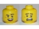 Part No: 3626cpb2567  Name: Minifigure, Head Dual Sided Black Eyebrows, Cheek Scar, Open Mouth Smile / Scared Pattern - Hollow Stud