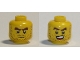 Part No: 3626cpb2571  Name: Minifigure, Head Dual Sided Dark Brown Beard Stubble, Dark Brown Thick Eyebrows, Grumpy / Open Mouth Smile Pattern - Hollow Stud
