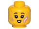 Part No: 3626cpb2579  Name: Minifigure, Head Child Black Eyebrows, Smile, Rainbow and Lavender Stars on Cheeks Pattern - Hollow Stud