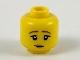 Part No: 3626cpb2583  Name: Minifigure, Head Female Reddish Brown Eyebrows, Peach Lips, Lopsided Smile Pattern - Hollow Stud (BAM)