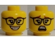 Part No: 3626cpb2589  Name: Minifigure, Head Dual Sided Female, Reddish Brown Eyebrows, Glasses, Nougat Lips, Braces, Open Smile / Scared Pattern - Hollow Stud