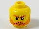 Part No: 3626cpb2602  Name: Minifigure, Head Orange Eyebrows, Moustache, and Beard, Dark Red Highlights Pattern - Hollow Stud