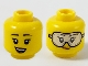 Lot ID: 209116217  Part No: 3626cpb2606  Name: Minifigure, Head Dual Sided Female, Black Eyebrows, Peach Lips, Smile Showing Teeth / Safety Goggles Pattern - Hollow Stud
