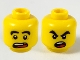 Part No: 3626cpb2613  Name: Minifigure, Head Dual Sided Black Thick Eyebrows, Chipped Tooth, Scared / Angry Pattern - Hollow Stud