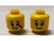 Part No: 3626cpb2614  Name: Minifigure, Head Dual Sided Child, Black Eyebrows, Grin / Open Mouth Smile with Butterfly Pattern - Hollow Stud (BAM)