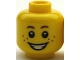 Lot ID: 377900168  Part No: 3626cpb2663  Name: Minifigure, Head Brown Eyebrows, White Pupils, Freckles and Smile Pattern - Hollow Stud (BAM)
