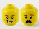 Part No: 3626cpb2703  Name: Minifigure, Head Dual Sided Reddish Brown Eyebrows, Medium Nougat Cheek and Chin Lines, Smile with Teeth / Scared Pattern - Hollow Stud