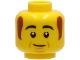 Part No: 3626cpb2733  Name: Minifigure, Head Black Thick Eyebrows, Reddish Brown Sideburns, Cheek Lines, Chin Dimple, Lopsided Grin Pattern - Hollow Stud