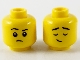 Part No: 3626cpb2742  Name: Minifigure, Head Dual Sided Child Black Eyebrows, Raised Right Eyebrow / Eyes Closed Raised Eyebrows Pattern - Hollow Stud