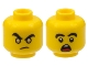 Part No: 3626cpb2815  Name: Minifigure, Head Dual Sided Male, Gold Eyes and Determined Eyebrows / Shocked Open Mouth Pattern - Hollow Stud