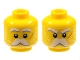 Part No: 3626cpb2959  Name: Minifigure, Head Dual Sided White Eyebrows, Moustache, and Whiskers, Medium Nougat Scar on Left Cheek, Neutral / Angry Pattern - Hollow Stud
