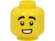 Part No: 3626cpb2973  Name: Minifigure, Head Black Thick Eyebrows, 3 Bright Light Blue Sweat Drops, Open Mouth with Teeth Pattern - Hollow Stud