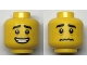 Part No: 3626cpb2974  Name: Minifigure, Head Dual Sided, Black Eyebrows, Medium Nougat Freckles, Open Mouth Smile / Scared Worried Pattern - Hollow Stud